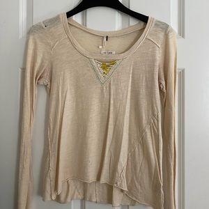 Free People Size XS Long Sleeve with Beaded Detail